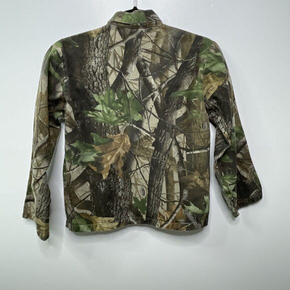 Vintage Ranger Camo Hunting Outdoor Shirt Boy 14 Button up Realtree Green Cotton - Picture 8 of 11